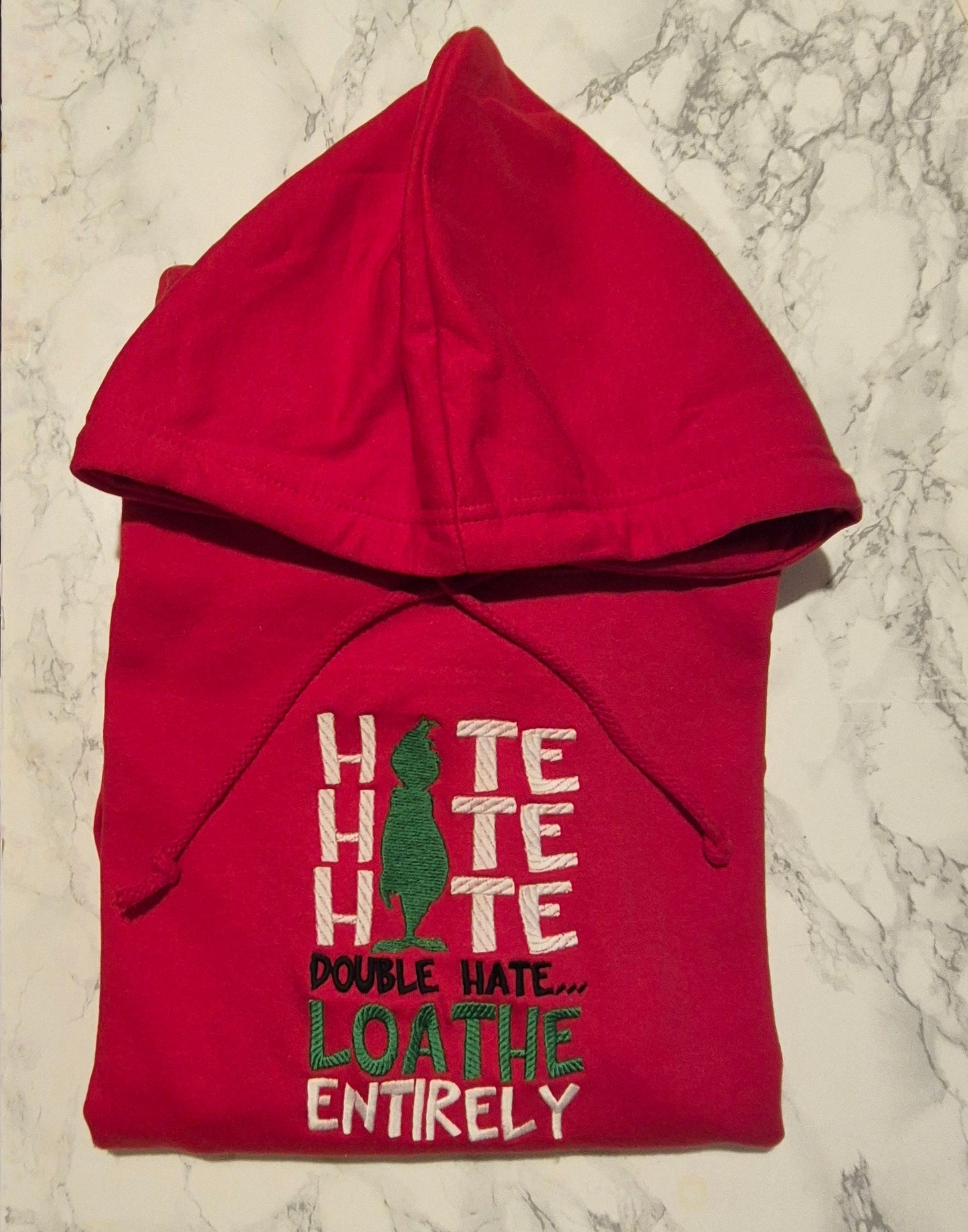 Hate hate hate loathe embroidered sweatshirt RED