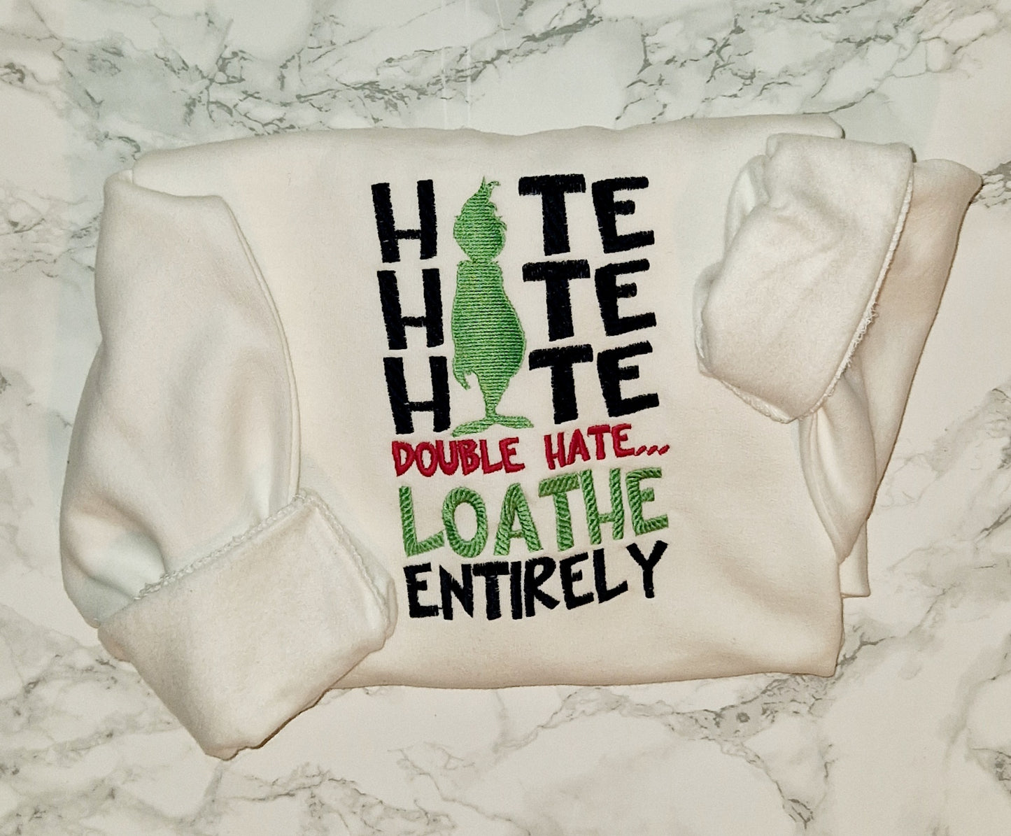 Hate hate hate loathe embroidered sweatshirt