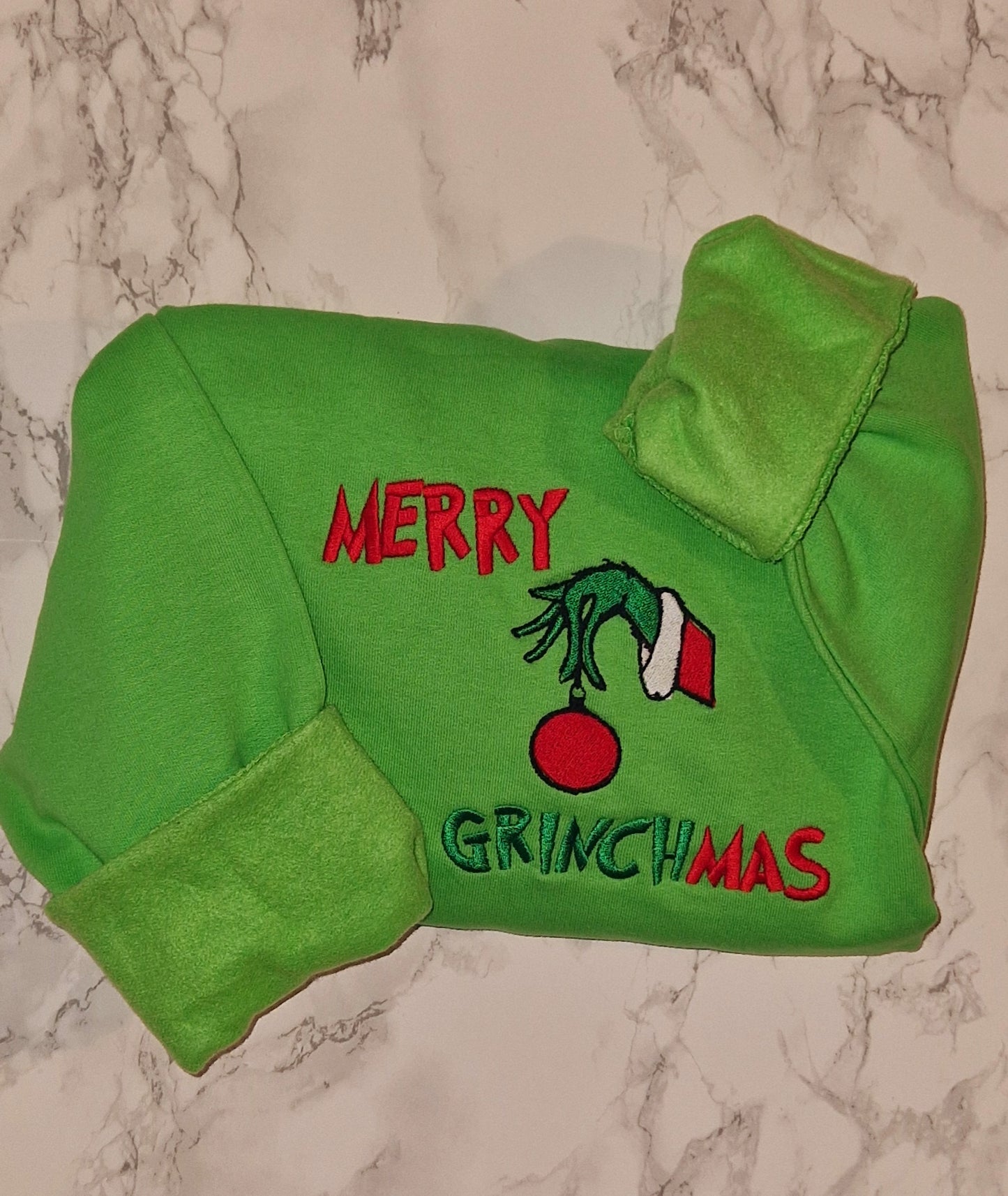 Merry Grinchmas embroidered hoodie