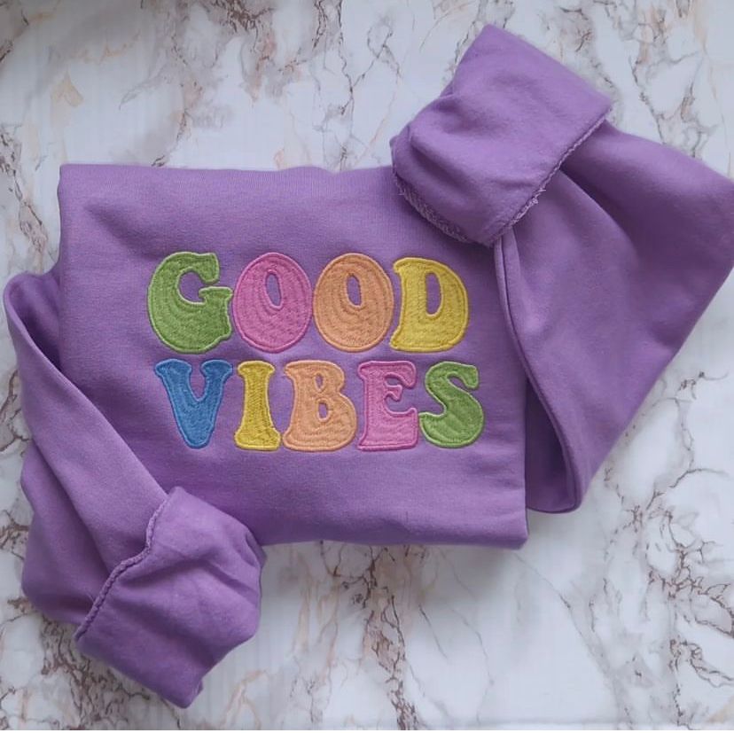 Good vibes embroidered sweatshirt